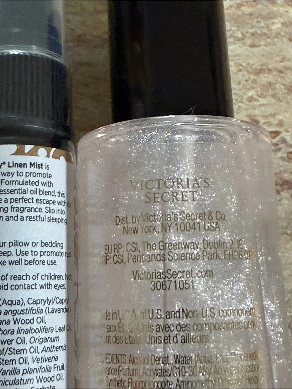 doTerra Serenity Linen Mist & Victoria’s Secret Bombshell Shimmer Mist